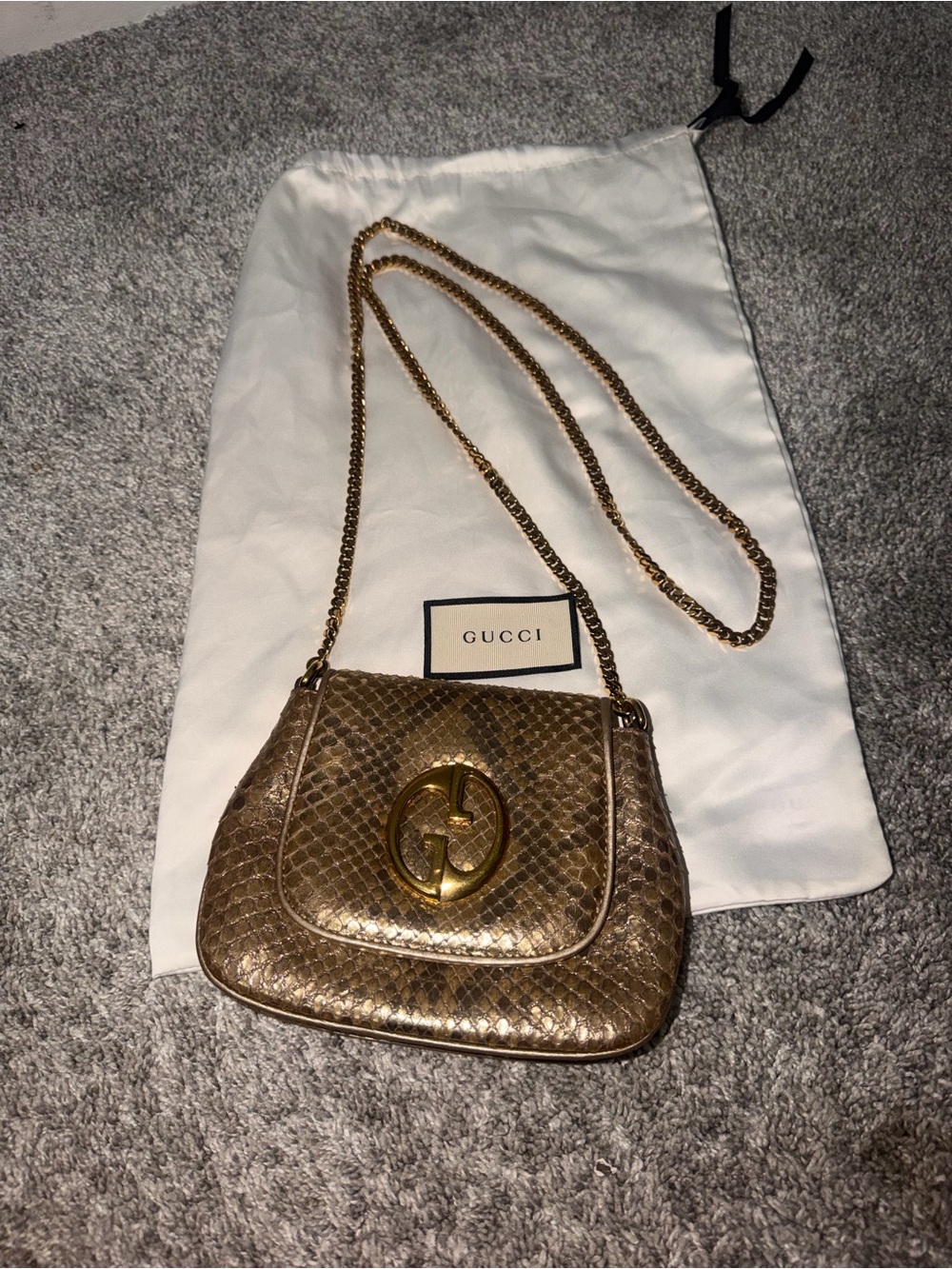 Gucci 1973 Small in Python leather Gold/Metallic - Picture 9 of 9